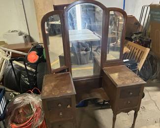 Vintage wood vanity