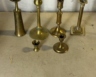 Brass candle holder set