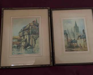 European Cityscape By George Downing And Truro Cathedral By F. Robson 
