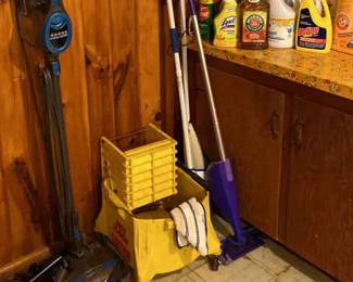 Cleaning Supplies, Mop Bucket, Dust Pan, Rocket Vacuum And More