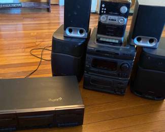 Magnavox Cd Player, Aiwa NSX4000 CD Karaoke System, Kenwood Double Cassette Deck