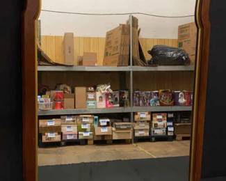 Large Hangable Cerry Wood Framed Mirror 