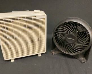 One Small Honeywell Fan And One Small box Fan