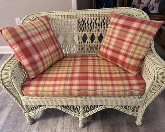 Wicker settee loveseat