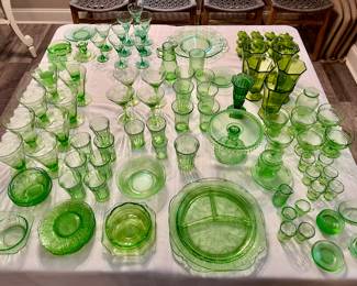Vintage Green depression glass