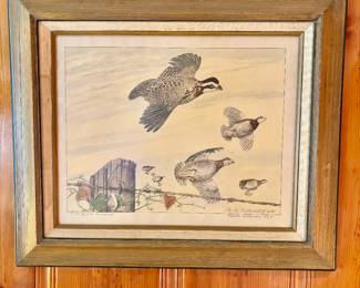 “ART OF FLYING BIRDS” BY TEXAS ARTIST CHARLES BECKENDORF 1969-HAND COLORED. COPYWRIGHT 1967-ONE OF ONE HUNDRED