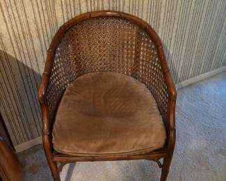 MCM CANED BARREL CHAIR