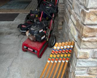 CRAFTSMAN PRESSURE WASHER & VINTAGE CROQUET MALLETS