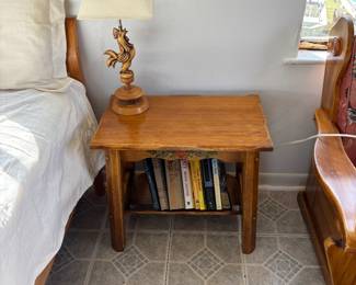 MONTEREY STYLE ACCENT TABLE WITH BOOKSHELF (HAVE 2)