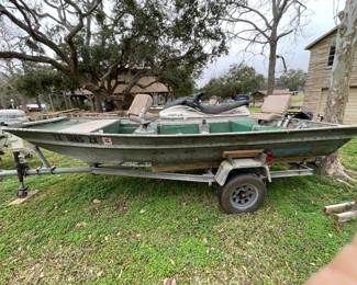 1983 14 FOOT STARCRAFT JON BOAT WITH TRAILER