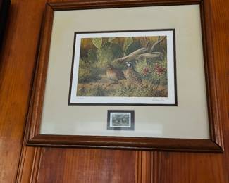 DAVID DRINKARD 1995 TEXAS QUAIL STAMP PRINT 161/2000
