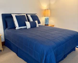 King guest bed and bedding