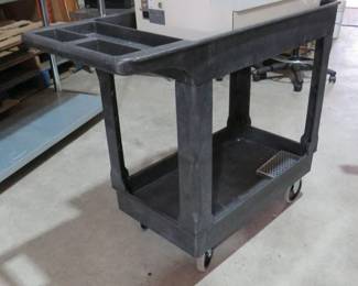 hard plastic stock room cart