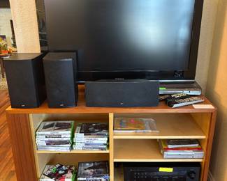 Toshiba 42" flat screen tv:  $100.00.  Scandinavian Modern Teak Credenza (43"w x 17"d x 26"h):  $500.00.  Nakamichi AV 500:  $100.00, Boston Acoustics CR6 speakers:  $58.00 pr.