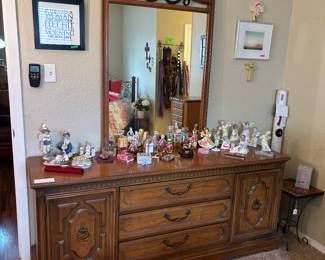 MCM Dresser with mirror.  3 drawers, 2 cabinets with 3 drawers each inside (30"h x 70"w x 19"d).  Mirror (51"l x 33"w):  $480.00