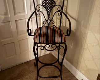 Bronze Crested metal bart stool (seat:  30"h/back:  48"h):  $120.00