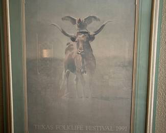Texas Folk Life Poster - Framed (30" w x 38" l) ALL:  $120.00