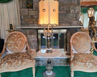 Chairs, $125 each, Lamp Table $95