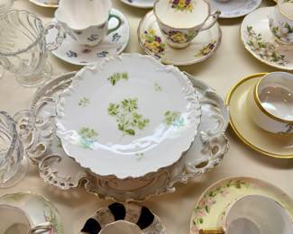 Porcelain cups and saucers, and more