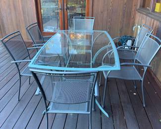 Patio table and six chairs