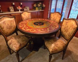 Beautiful Hand Painted Round Kitchen Table