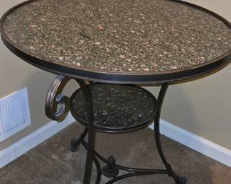 1930's French Art Deco Style Bronze & Granite Gueridon Table