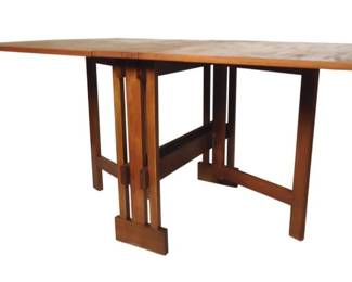 Mid-Century Modern TEAK Drop Leaf Folding Table - needs refinishing - has some round water stains on top, other then that it is in good condition