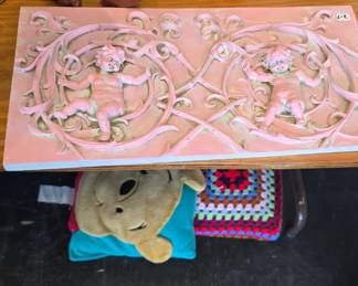 heavy plaster piece painted pink