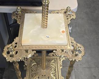 HEAVY brass and marble parlor lamp