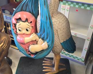 Betty Boop baby with stork