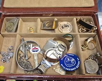 mens jewelry box full of vintage items