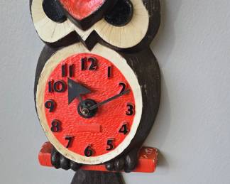 awesome vintage owl clock working