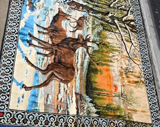 large deer tapestry