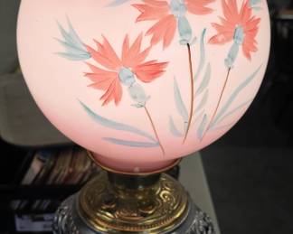 HEAVY brass and marble parlor lamp