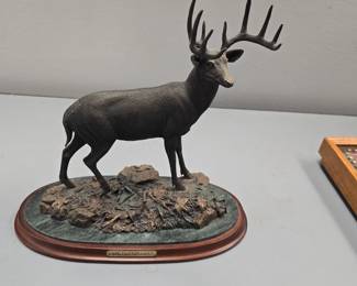 Majestic warrior bronze deer Danbury mint