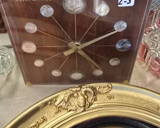 last year of silver coin clock real silver coins inside