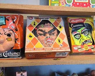 vintage Halloween masks in the original box