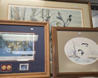 framed wildlife prints and others
