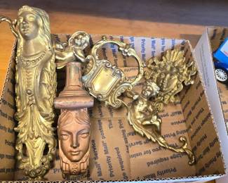 box  lot of awesome heavy brass pieces