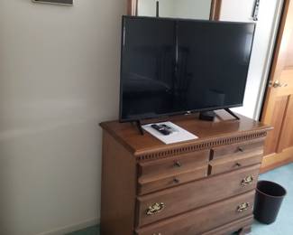 Sturdy wood dresser; flat screen TV