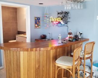 Bar; glass hanger; bar sign; tropical decor