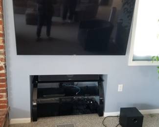 Flat screen TV with bracket; entertainment center