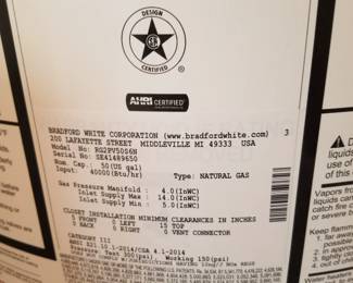 Bradford White 50-gallon GAS hot water heater