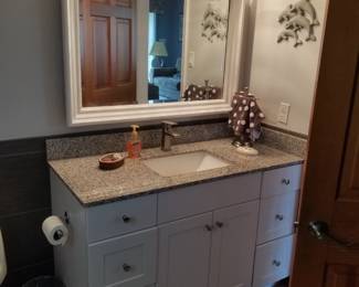 Bath vanity; mirror; vanity lights