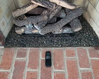 Gas fireplace insert with remote