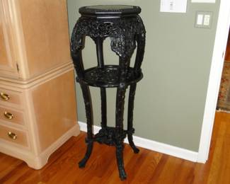 Antique Tall Rosewood Table with Marble top