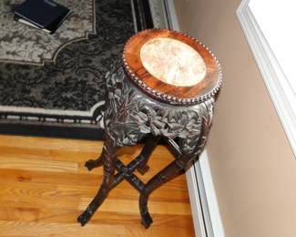 Rosewood marble top antique table