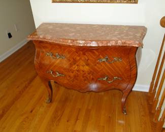Marble top Bombay style chest 43 1/2x19