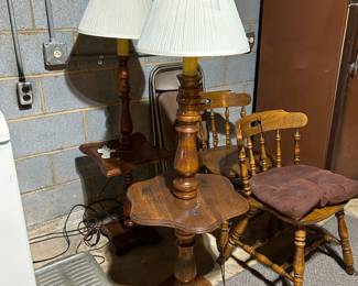 Retro end tables with build in lamps