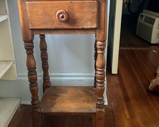 Side Table With Drawer | 
Single drawer end table/nightstand. - h. 28.5 x w. 15 x d. 13 in
